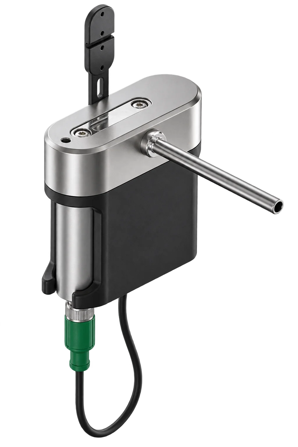 Sonda portátil de CO₂ Vaisala GMP80P: cuerpo de aluminio y poliamida con tubo de muestreo de acero inoxidable, conector M12 y colgador magnético