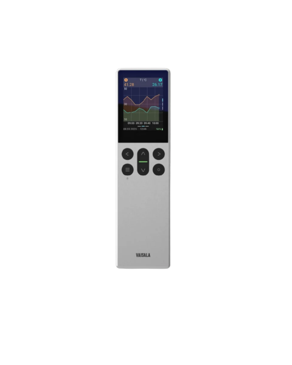Indicador portátil de mano Vaisala Indigo80 con pantalla y batería recargable