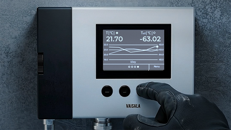 Instrumento de punto de rocío intrínsecamente seguro Vaisala DMP370: transmisor HMT370EX con sonda DMP37x